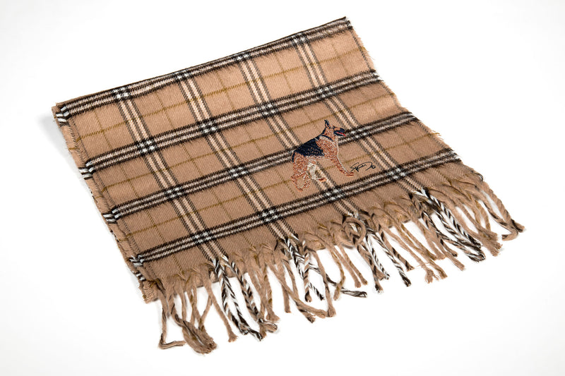 Embroidered scarf fine box German Shepherd