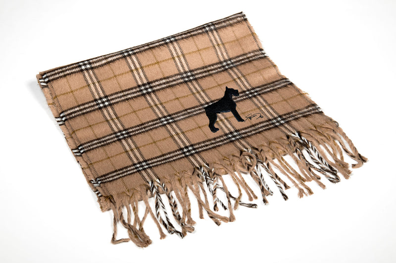Schnauzer fine square embroidered scarf
