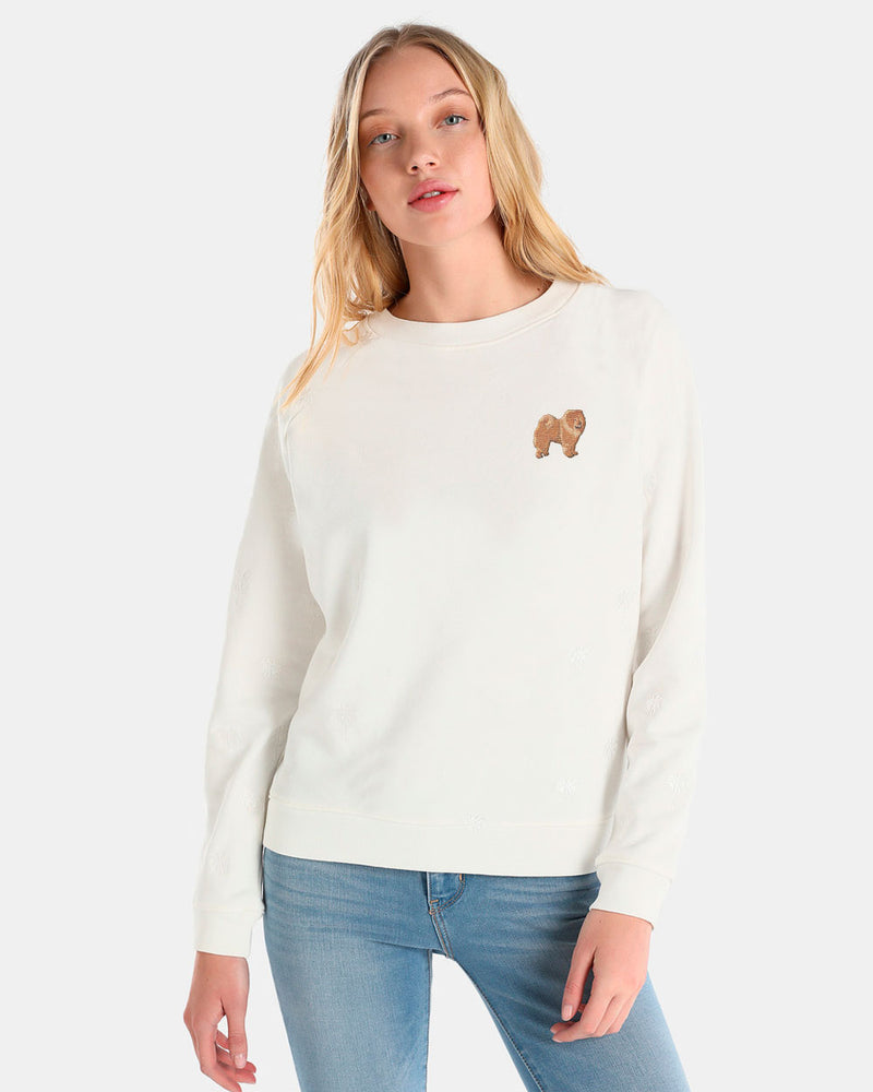 Chow Chow Embroidered Cotton Sweatshirt